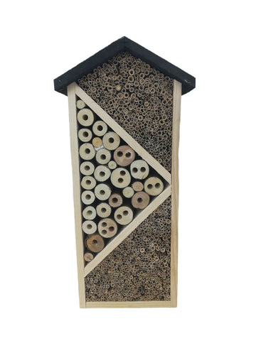 Bijenhotel Insectenhotels.com 'Elize' zwart dakje 40 X 19 X 10 cm