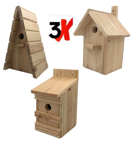 Vogelhuisje set van 3 – Nestkast om te schilderen