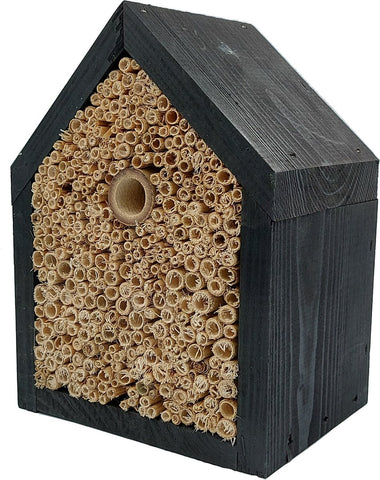 Insectenhotel Modern 16 x 13 x 22 cm - Bijenhotel Zwart