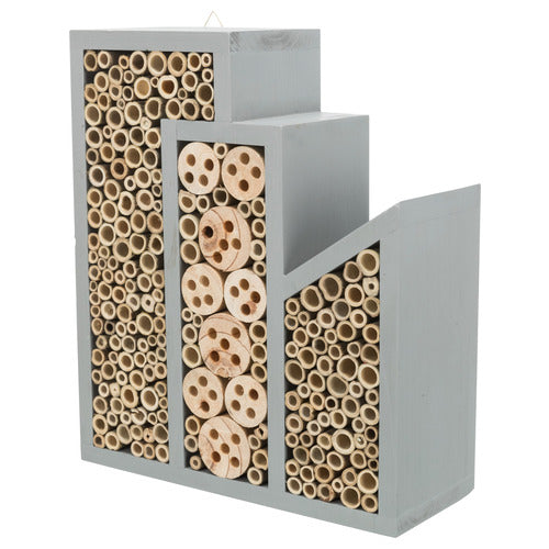 Bijenhotel 3-delig Grijs 30 x 12 x 35
