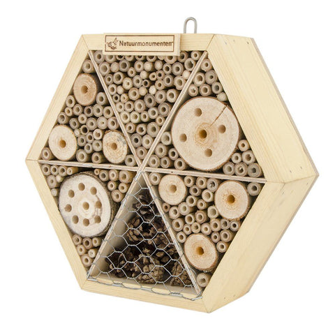 Natuurmonumenten Insectenhuis zeshoek Suvan Medium 8x25x25 cm