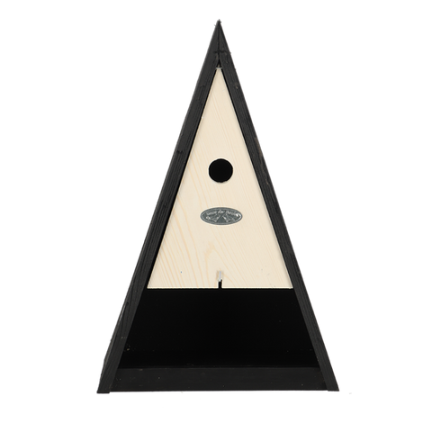 Vogelhuisje wigwam met voederplaats zwart 26 cm X 16 cm X 39 cm