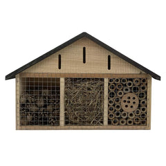 Insectenhotel zwart puntdak 46 x 9 x 29 cm