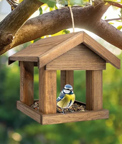 Hangend Vogelvoederhuisje - FSC Hout - Vogelhuisje 28x27x27 cm