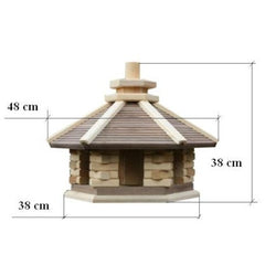 VOGELVOEDERHUISJE MET VOEDERSILO BLOKHUT 35 X 40 X 48 CM (met standaard twv 19,95)