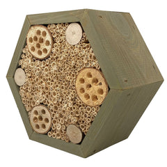 Bijenhotel 23 x 11 x 20 cm. - Insectenhotel Grijs