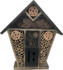 Insectenhotel Bijenhotel 9 x 32 x 36 cm. Zwart gevlamd