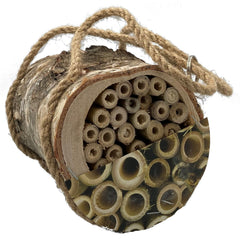 Bijenhotel berk hangend bamboe 16 x Ø13 cm Insectenhotel