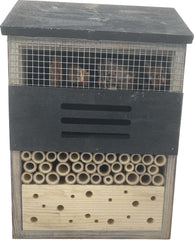 Insectenhotel Bijenhotel 8 x 20 x 30 cm. gevlamd zwart