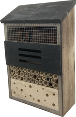 Insectenhotel Bijenhotel 8 x 20 x 30 cm. gevlamd zwart