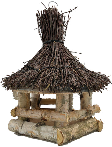 Vogelvoederhuisje Berkenhout - Hangend Vogelhuisje Ø33x45 cm