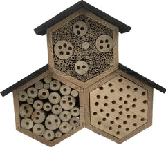 Hexagon - FSC Hout - Insectenhotel voor Bijen 37x37x9 cm
