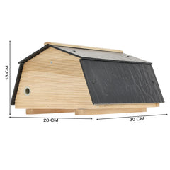 Hommelhotel XL 28 x 30 x 18 cm Insectenhotel met Leien dak