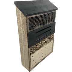 Bijenhotel 8 x 26 x 39 cm. Insectenhotel gevlamd hout