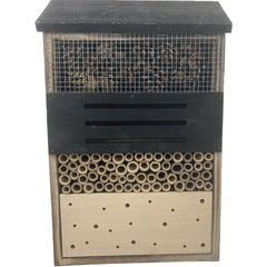 Bijenhotel 8 x 26 x 39 cm. Insectenhotel gevlamd hout