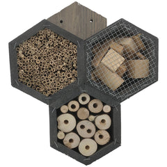 Insectenhotel 11 x 27 x 33 cm. - Bijenhotel grijs
