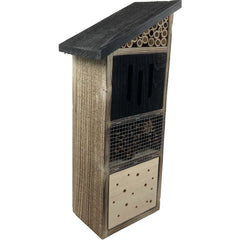 Bijenhotel Insectenhotel 12 x 17 x 42 cm zwart gevlamd