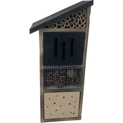 Bijenhotel Insectenhotel 12 x 17 x 42 cm zwart gevlamd
