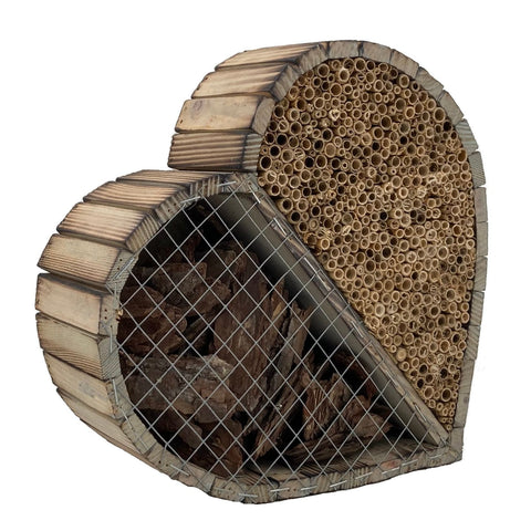 Insectenhotel "Hart" Bijenhotel 25 x 25 x 8 cm.