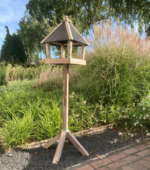 Groot Vogelvoederhuisje Standaard Hout 142 cm - Vogelhuisje