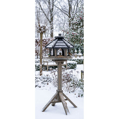 Vogelvoederhuis met Standaard - 160 cm - FSC Hout - Grijs
