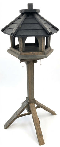 Vogelvoederhuis met Standaard - 160 cm - FSC Hout - Grijs