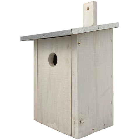 Vogelhuisje dak zink – Nestkast 12 x 15 x 24 cm wit