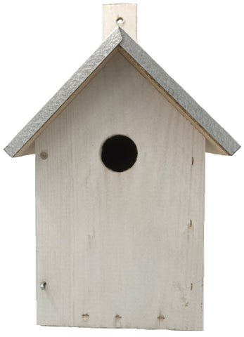 Vogelhuisje wit dakje zink 14 x 13 x 25 cm Nestkast