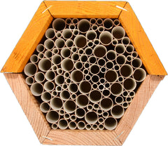 Bijenhuis 14,6 x 14,8 cm hout naturel/geel